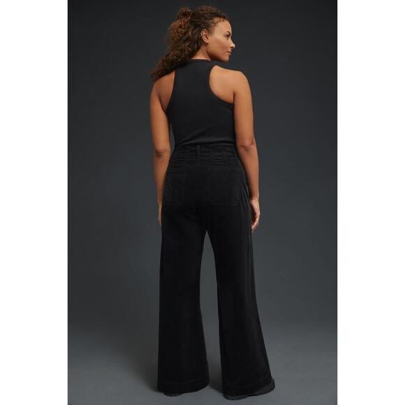 NWT Maeve The Colette Corduroy Wide Leg Pants Plus Size 24W Black #7C411 - Picture 2 of 11
